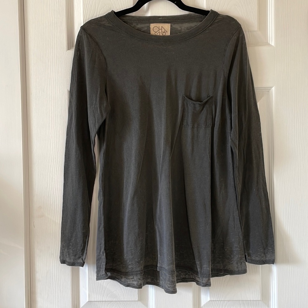 Chaser burnout charcoal faded long sleeve tee minimalist